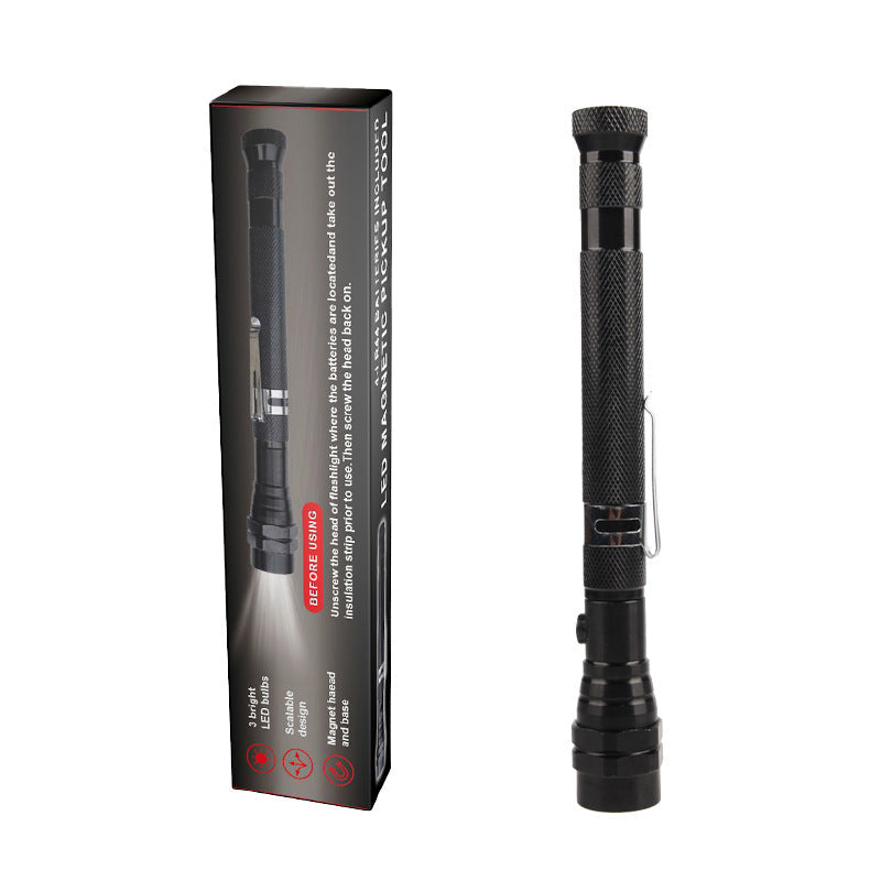 Extendable Magnetic Pickup Tools - Telescoping Magnet with LED Flashlight