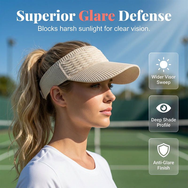 Women's Breathable Knit Sun Visor Hat