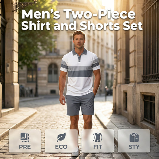 📢📢 -60% ⏰ Men's two-piece set: shirt and shorts