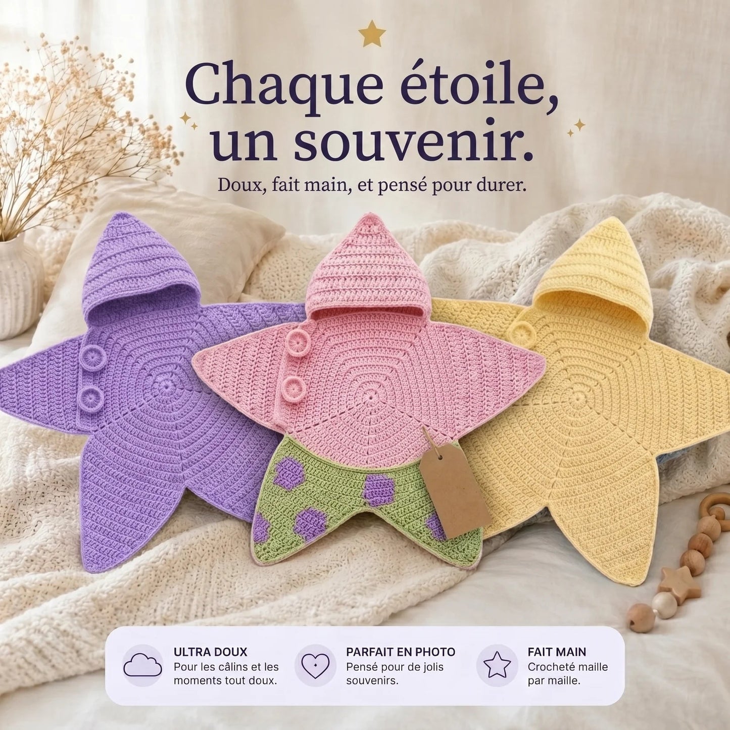 ⭐ Hand‑Knitted Baby Starfish Outfit | VIRAL