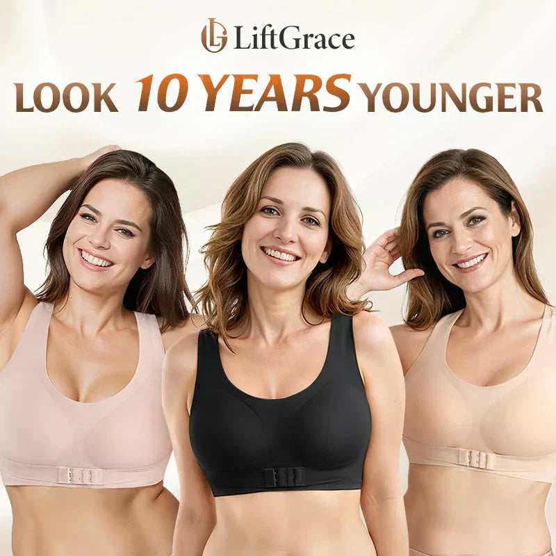 Cross Back Front Closure Wireless Posture Support Bra