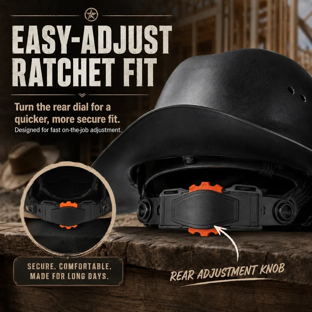 Western Cowboy Hard Hat - Safety Helmet for Men