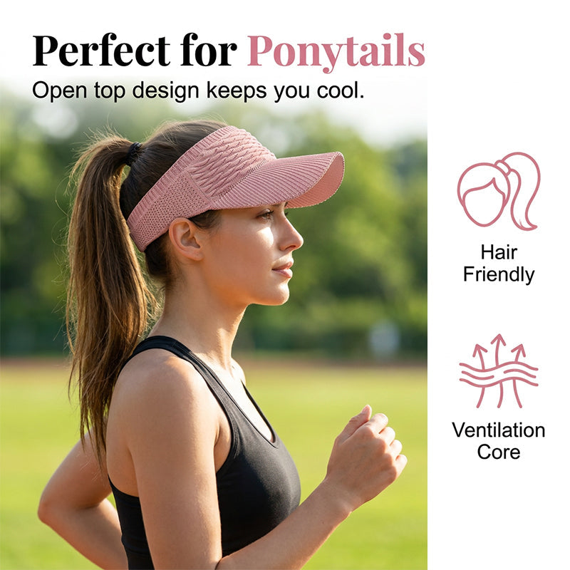 Women's Breathable Knit Sun Visor Hat
