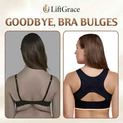 Cross Back Front Closure Wireless Posture Support Bra