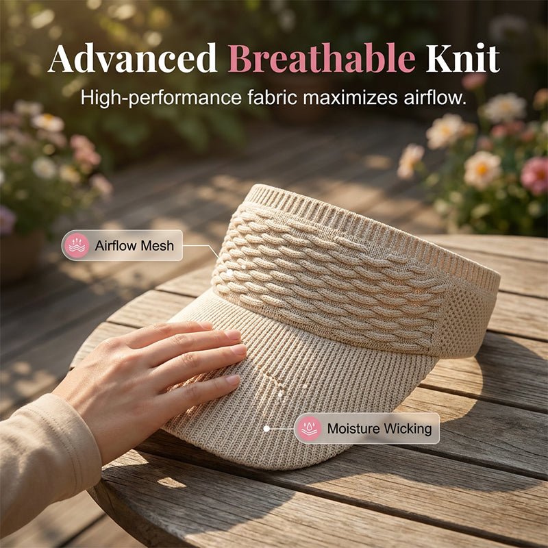 Women's Breathable Knit Sun Visor Hat