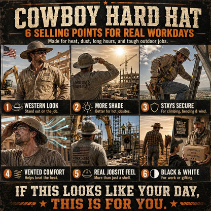 Western Cowboy Hard Hat - Safety Helmet for Men