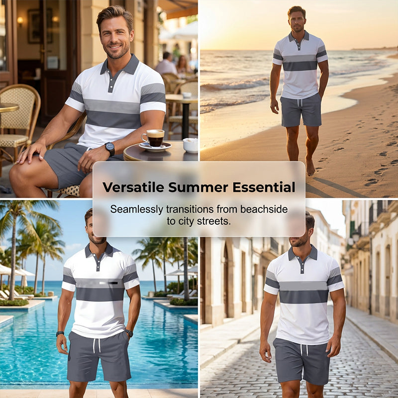 📢📢 -60% ⏰ Men's two-piece set: shirt and shorts