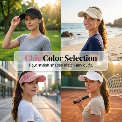Women's Breathable Knit Sun Visor Hat