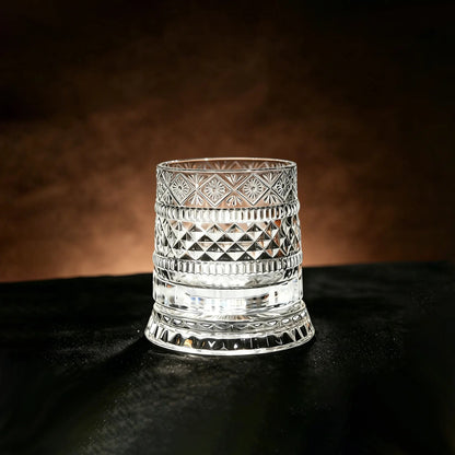 Luxury 360° Spinning Star‑Cut Crystal Glass, Rotating Stress‑Relief Whiskey & Wine Glass, Elegant European Barware Gift