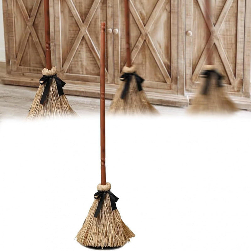 🧹 Animated Flying Witch Broom | Auto‑Moving Halloween Prop with Creepy Cackles, Green LED & Bendable Stem for Porch & Haunted House