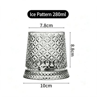 Luxury 360° Spinning Star‑Cut Crystal Glass, Rotating Stress‑Relief Whiskey & Wine Glass, Elegant European Barware Gift