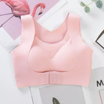 Cross Back Front Closure Wireless Posture Support Bra