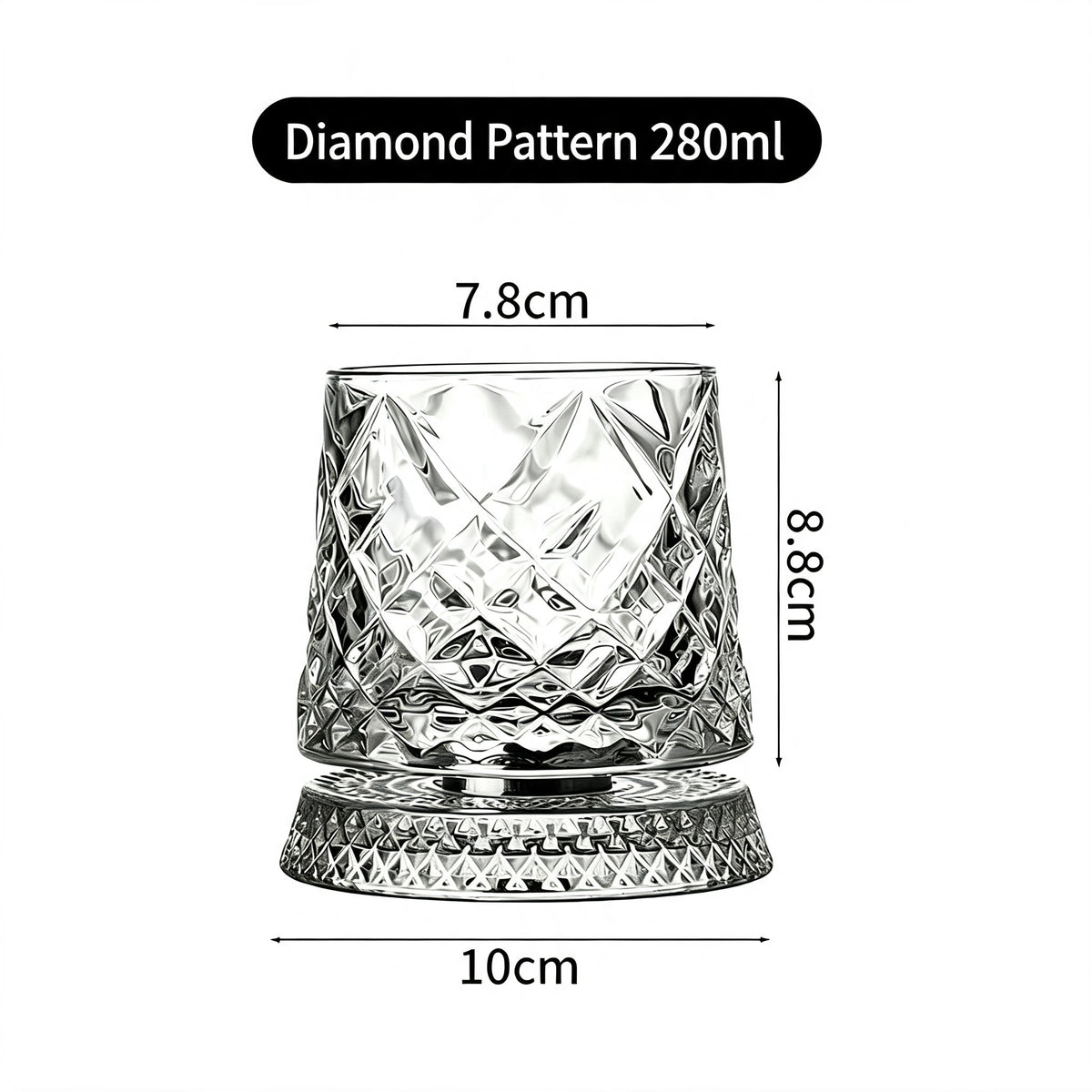 Luxury 360° Spinning Star‑Cut Crystal Glass, Rotating Stress‑Relief Whiskey & Wine Glass, Elegant European Barware Gift