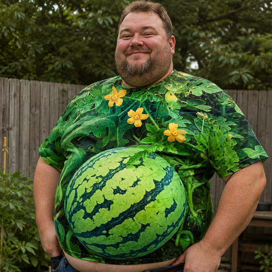 Funny Men's Watermelon Graphic T‑Shirt, Fruit Print Summer Tee, Casual Shorts 2‑Piece Outfit Set