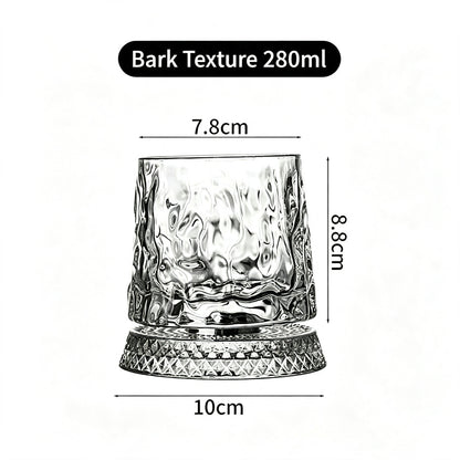 Luxury 360° Spinning Star‑Cut Crystal Glass, Rotating Stress‑Relief Whiskey & Wine Glass, Elegant European Barware Gift