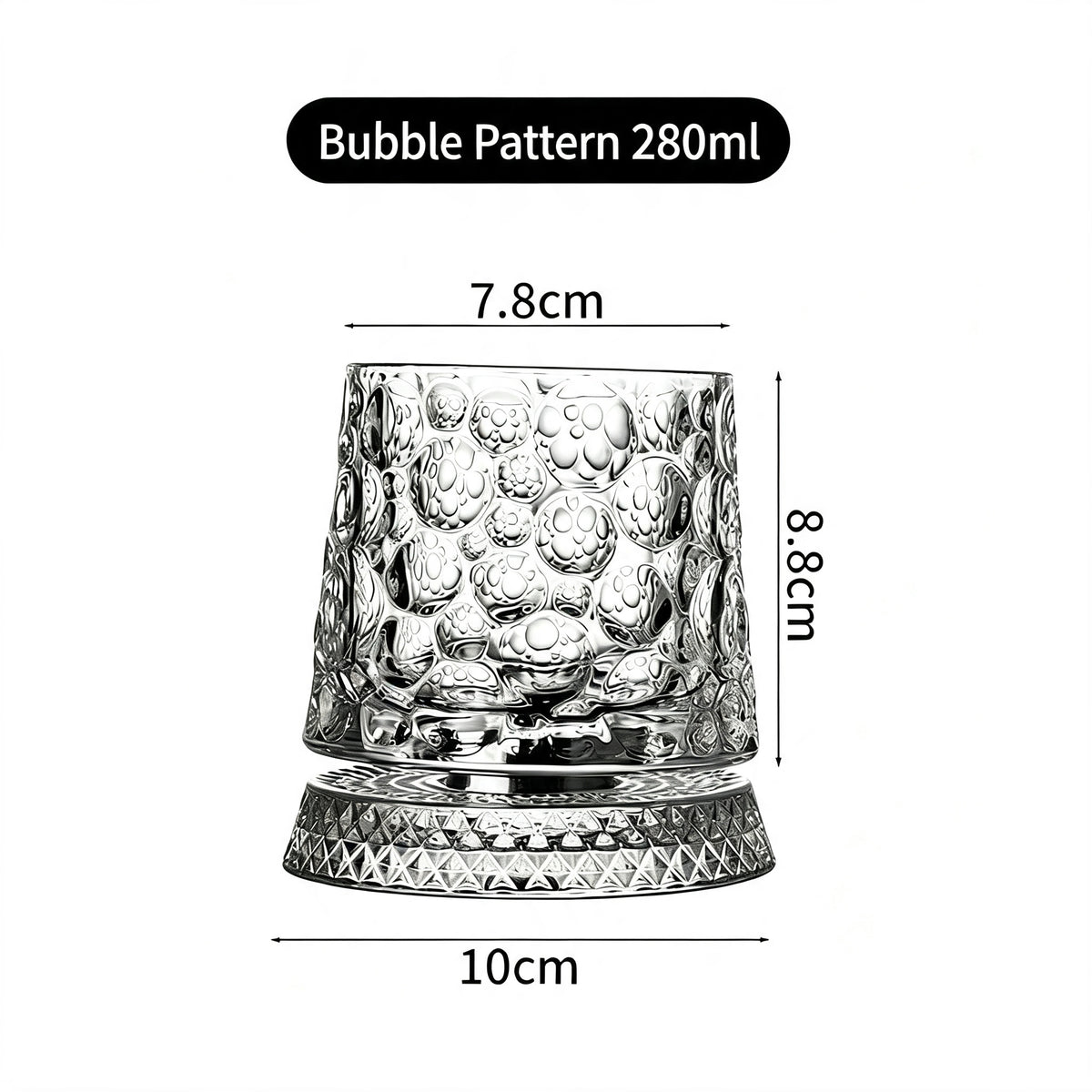 Luxury 360° Spinning Star‑Cut Crystal Glass, Rotating Stress‑Relief Whiskey & Wine Glass, Elegant European Barware Gift