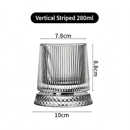 Luxury 360° Spinning Star‑Cut Crystal Glass, Rotating Stress‑Relief Whiskey & Wine Glass, Elegant European Barware Gift