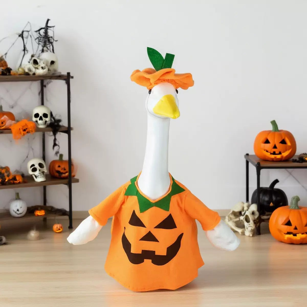 Halloween Porch Goose Outfit fit 23 inch Goose, Lawn Porch Goose Clothes Clothing Fall Halloween Outfit for Outdoor Patio Yard Lawn Art Decoration