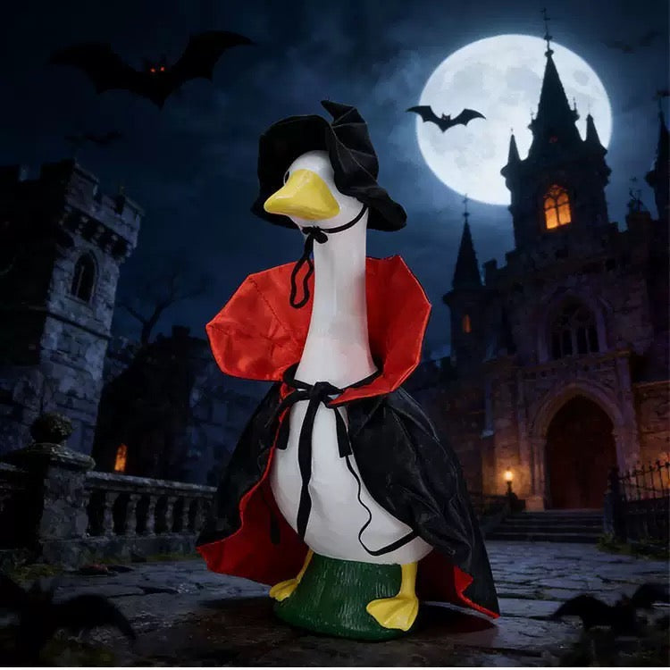 Halloween Porch Goose Outfit fit 23 inch Goose, Lawn Porch Goose Clothes Clothing Fall Halloween Outfit for Outdoor Patio Yard Lawn Art Decoration