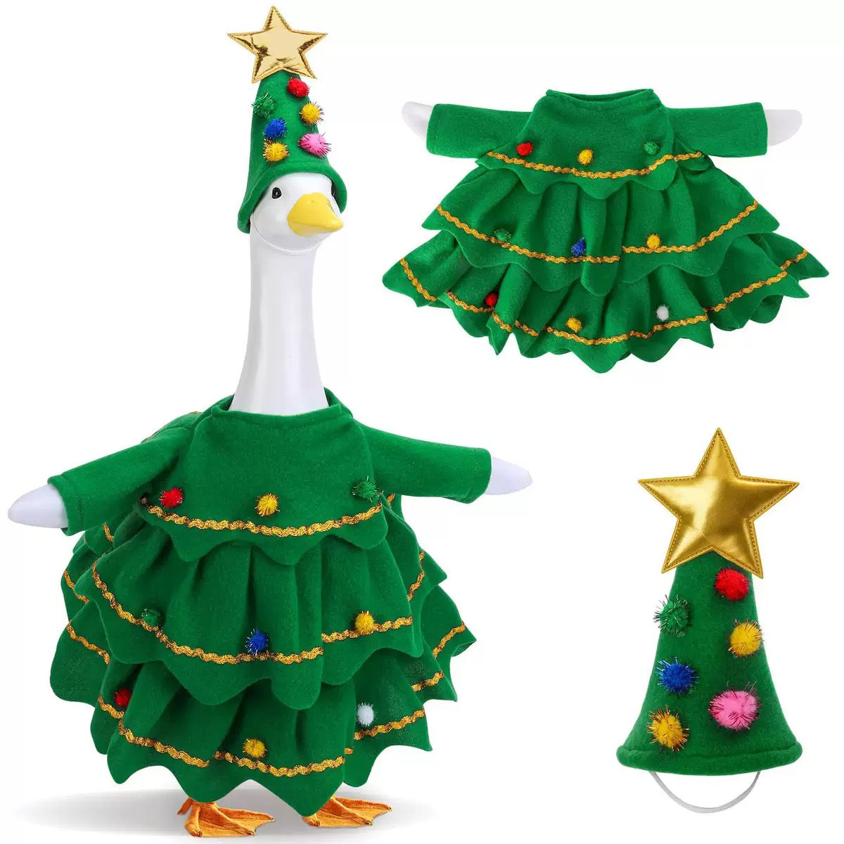 Halloween Porch Goose Outfit fit 23 inch Goose, Lawn Porch Goose Clothes Clothing Fall Halloween Outfit for Outdoor Patio Yard Lawn Art Decoration