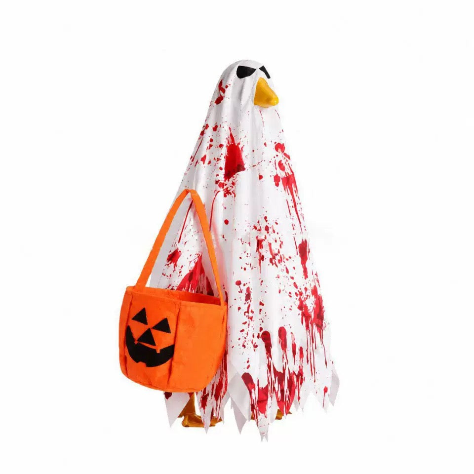 Halloween Porch Goose Outfit fit 23 inch Goose, Lawn Porch Goose Clothes Clothing Fall Halloween Outfit for Outdoor Patio Yard Lawn Art Decoration