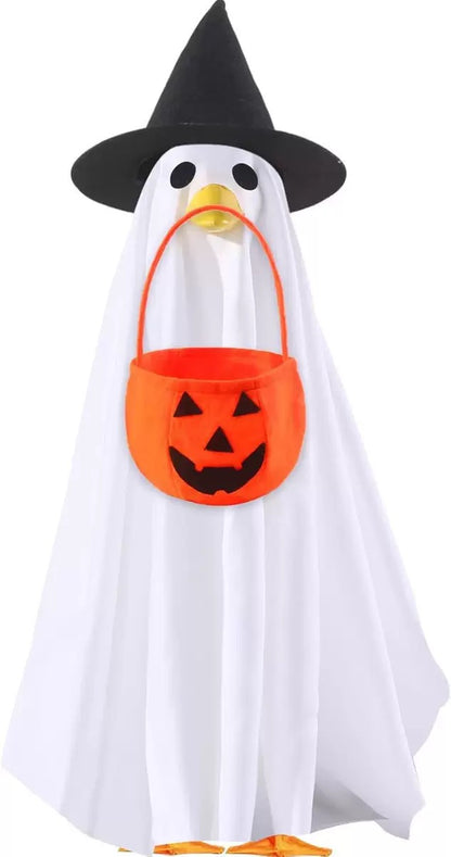 Halloween Porch Goose Outfit fit 23 inch Goose, Lawn Porch Goose Clothes Clothing Fall Halloween Outfit for Outdoor Patio Yard Lawn Art Decoration