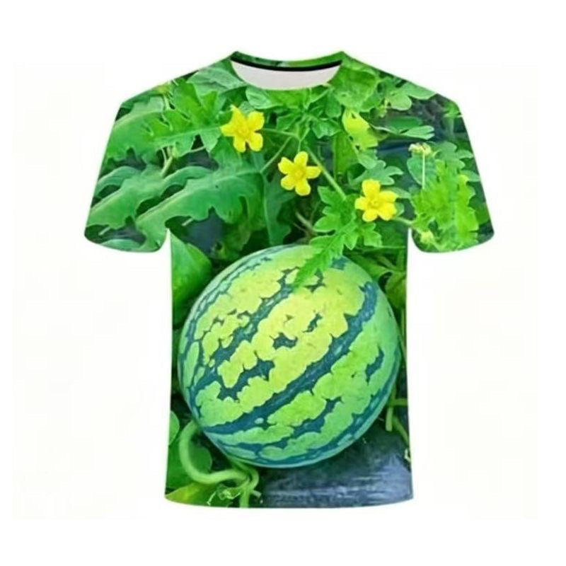 Funny Men's Watermelon Graphic T‑Shirt, Fruit Print Summer Tee, Casual Shorts 2‑Piece Outfit Set