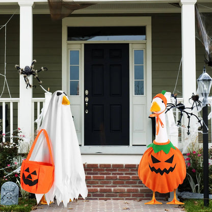 Halloween Porch Goose Outfit fit 23 inch Goose, Lawn Porch Goose Clothes Clothing Fall Halloween Outfit for Outdoor Patio Yard Lawn Art Decoration