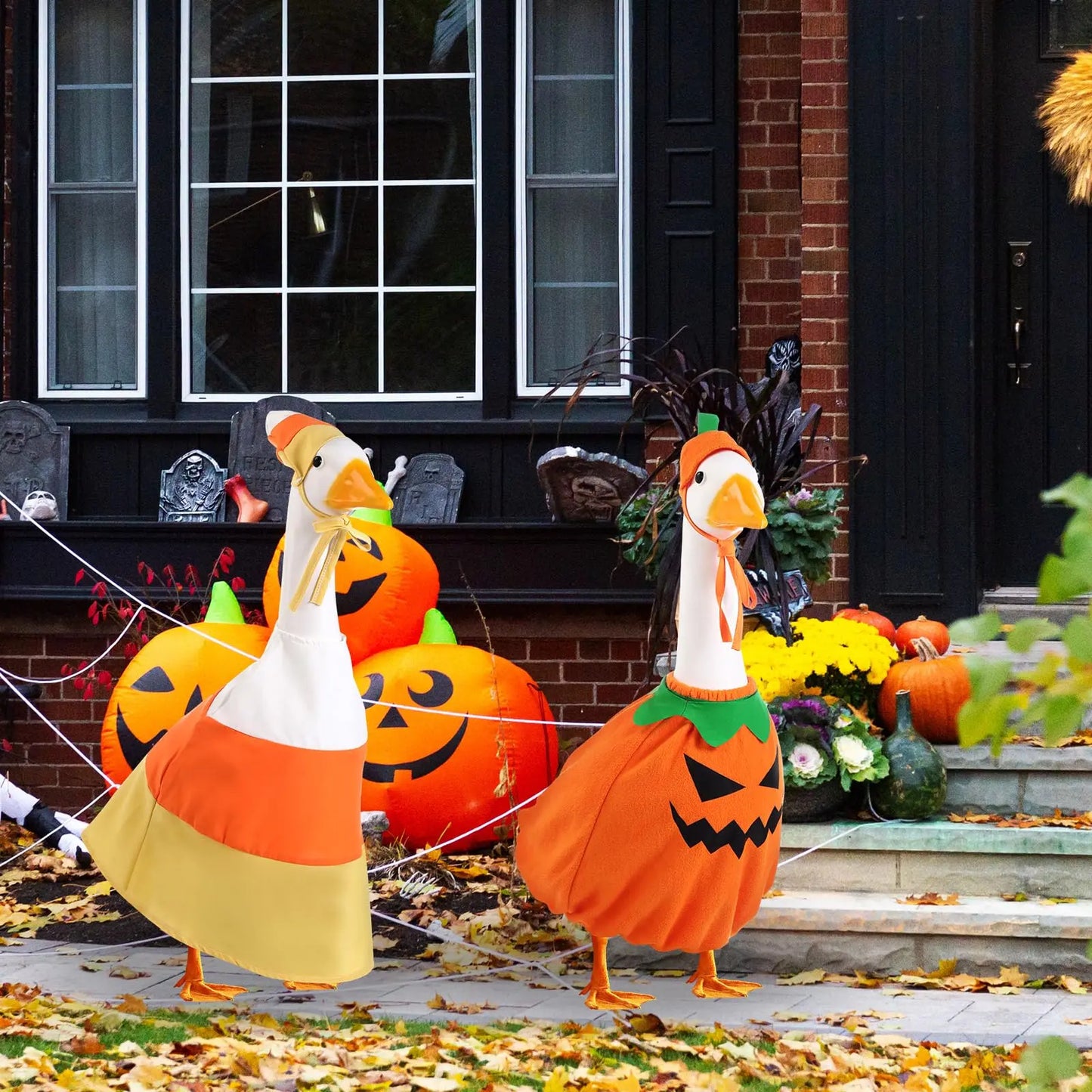 Halloween Porch Goose Outfit fit 23 inch Goose, Lawn Porch Goose Clothes Clothing Fall Halloween Outfit for Outdoor Patio Yard Lawn Art Decoration