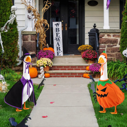 Halloween Porch Goose Outfit fit 23 inch Goose, Lawn Porch Goose Clothes Clothing Fall Halloween Outfit for Outdoor Patio Yard Lawn Art Decoration