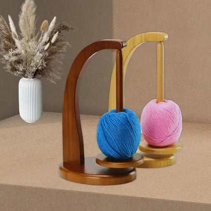 High-Quality Wooden Yarn Ball Winder, Knitting Supplies with Magnetic Feeder & Stable Base, Rustic Look Easy-Assembly Crochet Gift Kit for Knitting & Home Sewing Projects