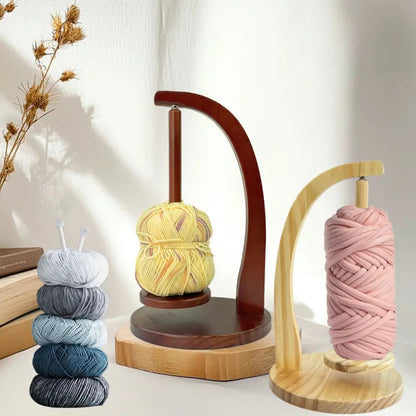 High-Quality Wooden Yarn Ball Winder, Knitting Supplies with Magnetic Feeder & Stable Base, Rustic Look Easy-Assembly Crochet Gift Kit for Knitting & Home Sewing Projects