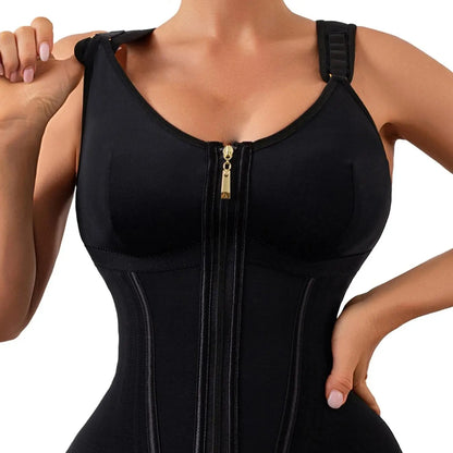 Women's Faja Waist Trainer, Seamless Shapewear Bodysuit with Double-Layer Tummy Control, 17 Steel Bones & Built-in Bra, Bodysuits Shapewear, Double Faja Waist Trainer Shapewear Belts
