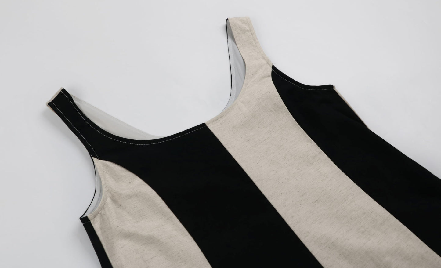 Women Summer Sleeveless Linen Dress Contrast Color Maxi Long Beach Vacation Tank Dress Cotton Linen Casual Dress