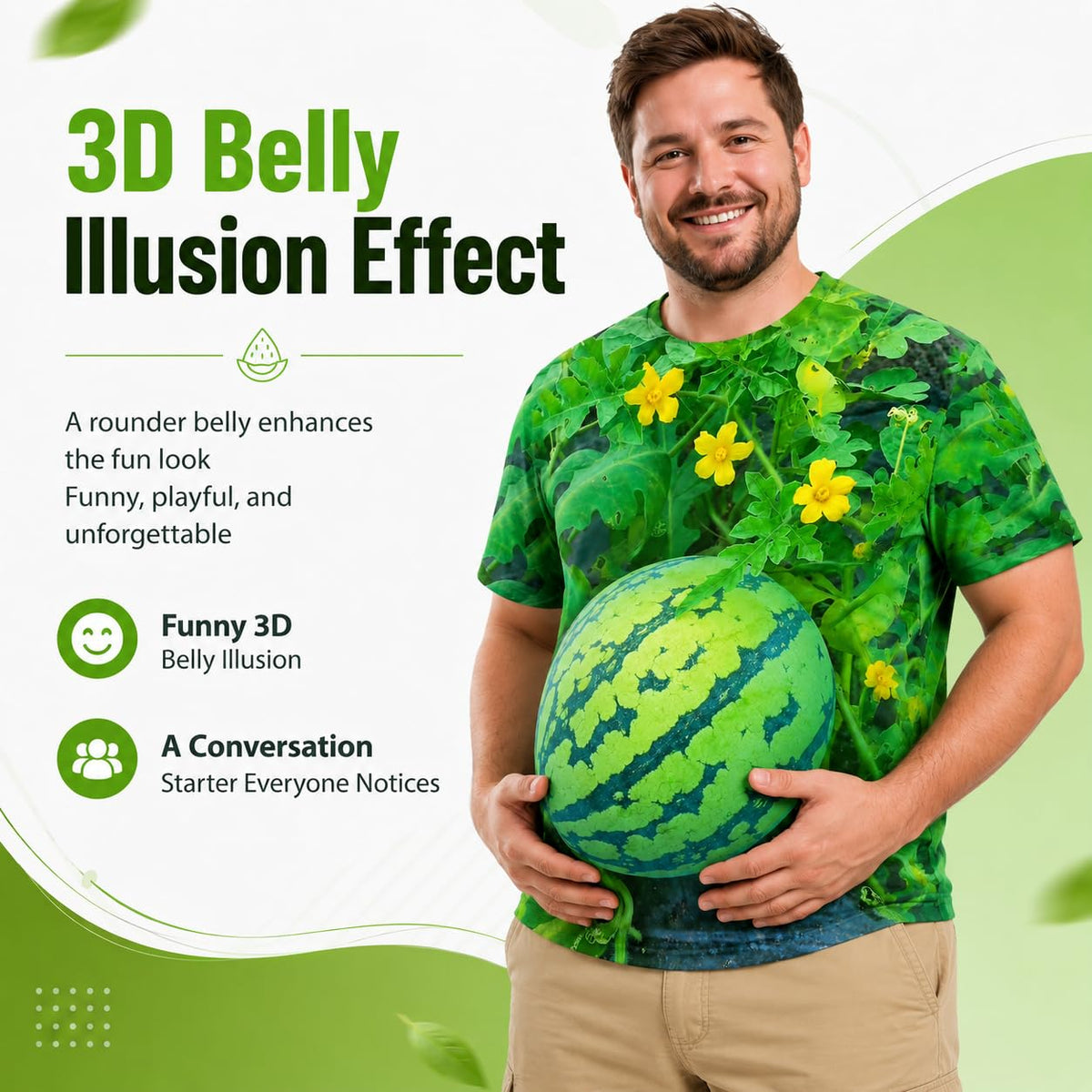 Funny Men's Watermelon Graphic T‑Shirt, Fruit Print Summer Tee, Casual Shorts 2‑Piece Outfit Set