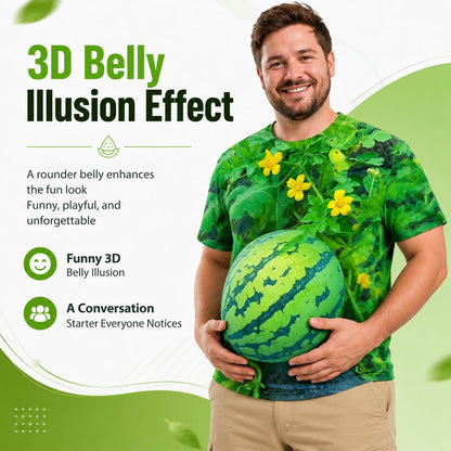 Funny Men's Watermelon Graphic T‑Shirt, Fruit Print Summer Tee, Casual Shorts 2‑Piece Outfit Set