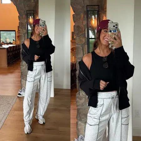 Womens Baggy Barrel Wide Leg Yoga Lounge Pants Drawstring Waist Pockets Athleisure Style Casual Sweatpants Comfortable Loose Fit Bottoms for Women Summer Casual Wear,back to school shopping