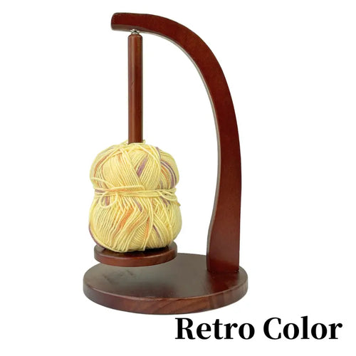 High-Quality Wooden Yarn Ball Winder, Knitting Supplies with Magnetic Feeder & Stable Base, Rustic Look Easy-Assembly Crochet Gift Kit for Knitting & Home Sewing Projects
